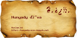 Hunyady Éva névjegykártya