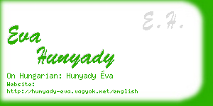 eva hunyady business card